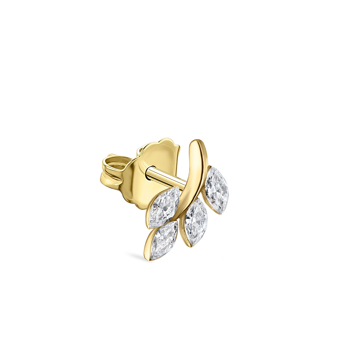 Diamond Vine Stud Earring