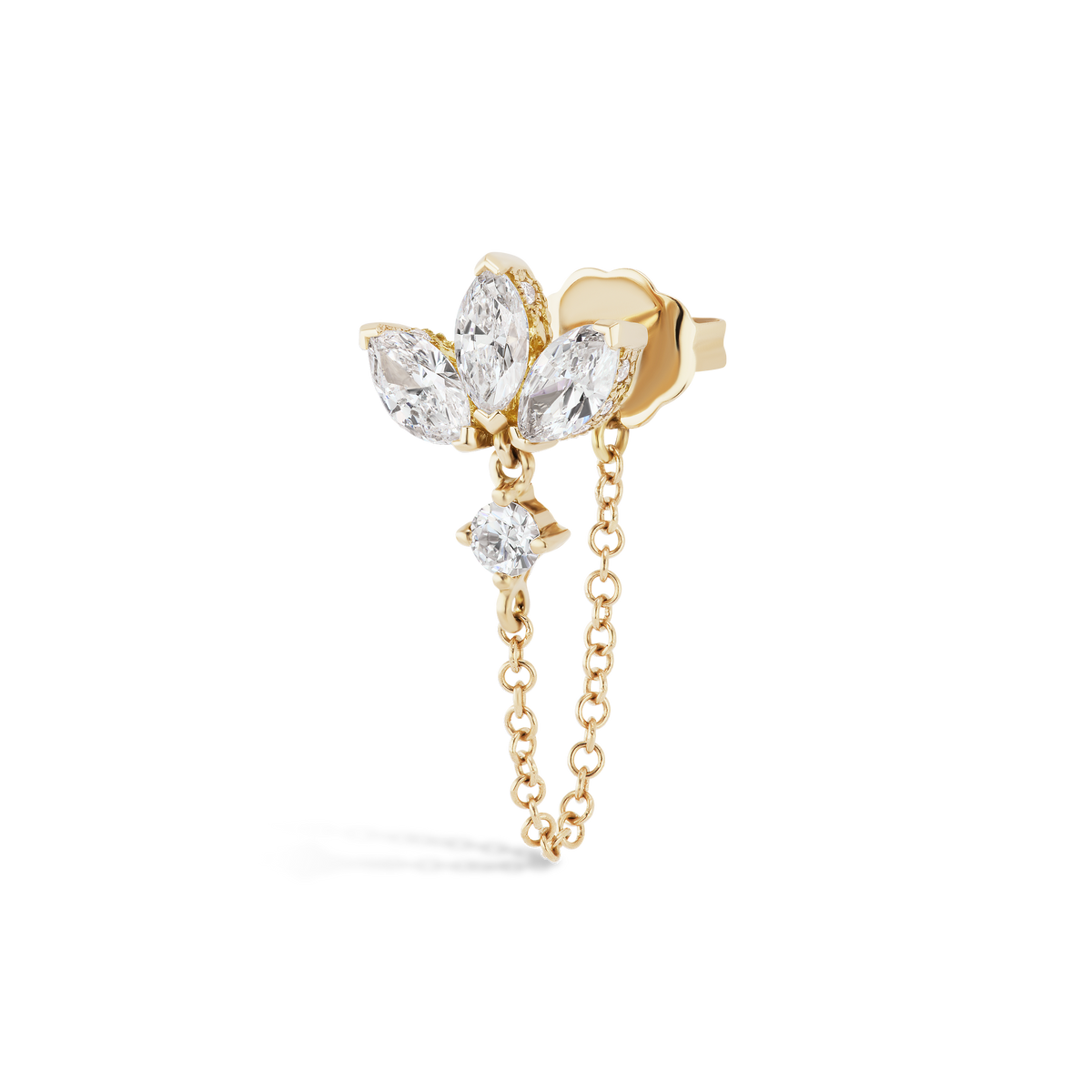 Diamond Lotus Dangle Chain Wrap