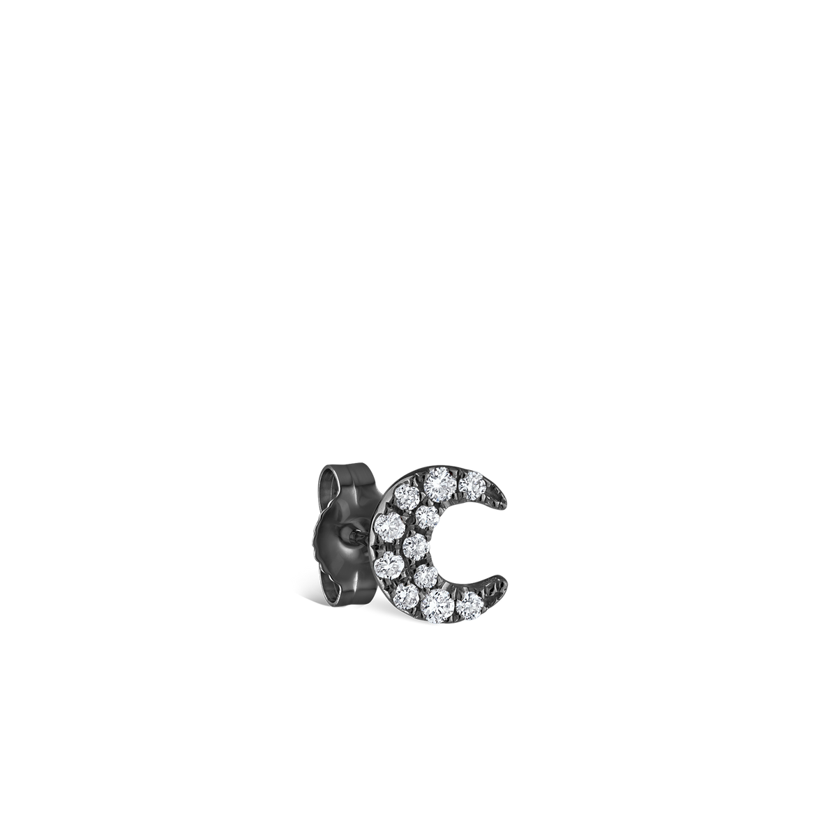 Diamond Moon Stud Earring