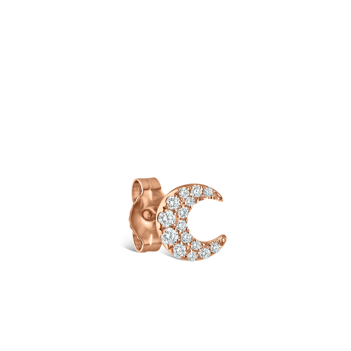 Diamond Moon Stud Earring