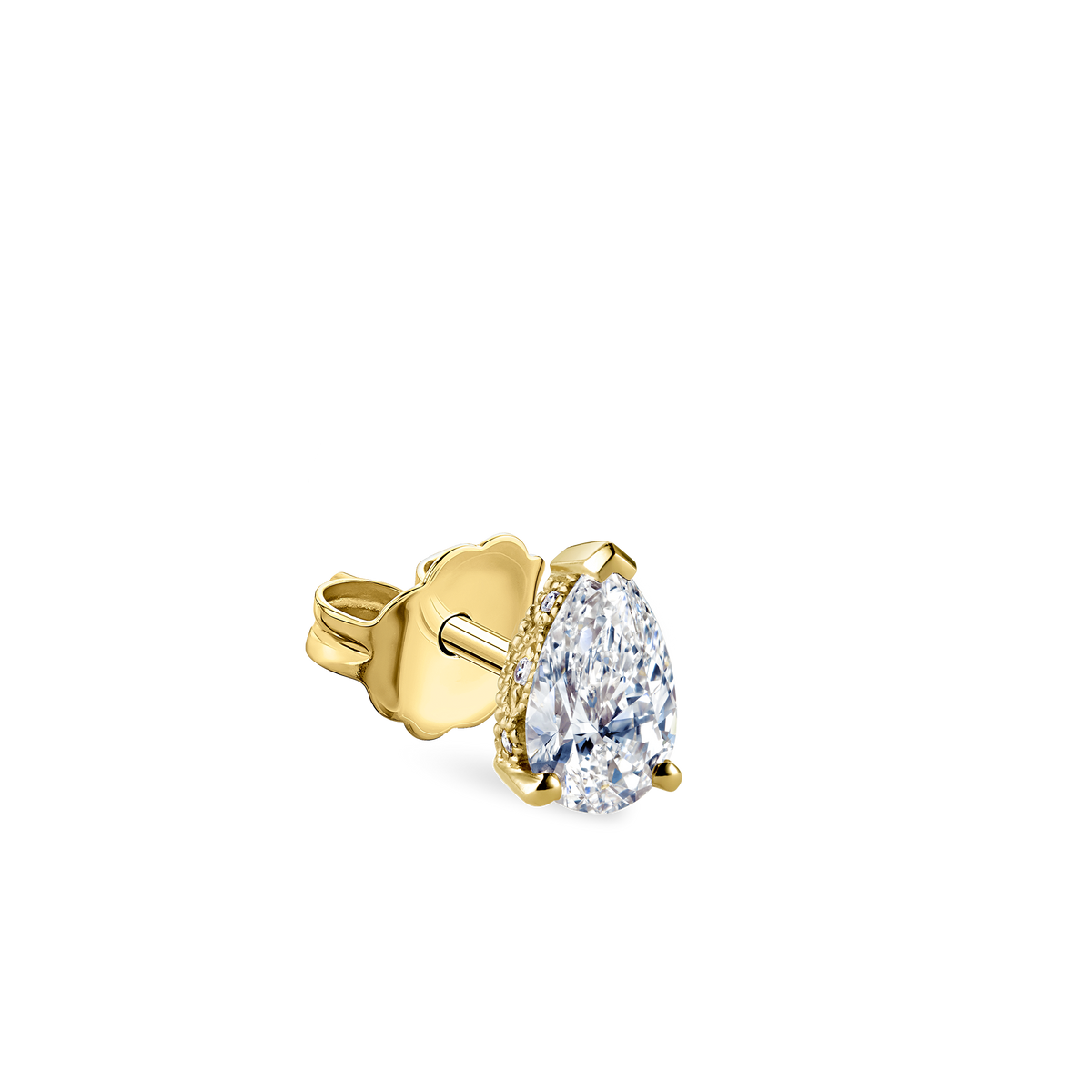 Diamond Pear Stud Earring