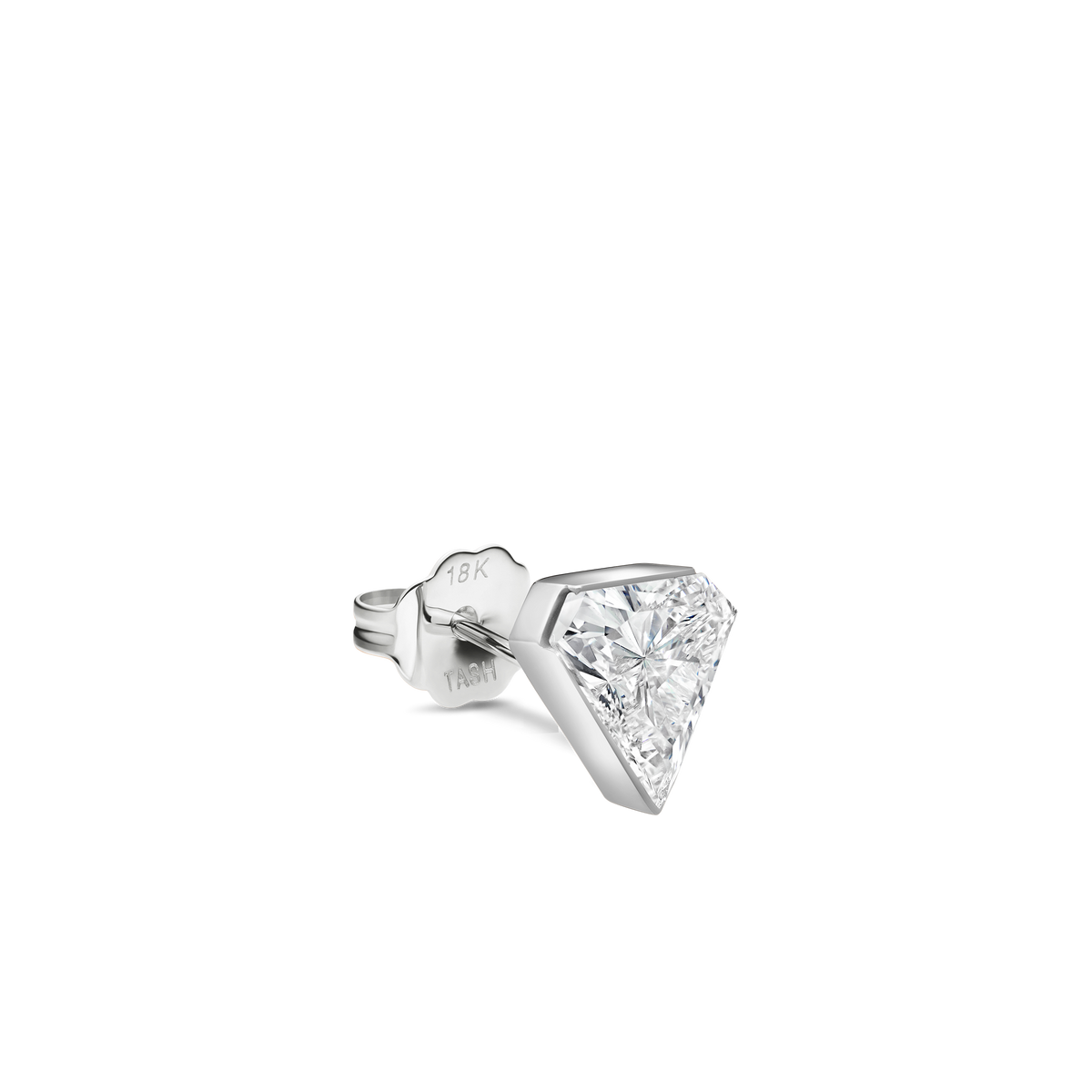 Invisible Set Diamond Silhouette Stud Earring