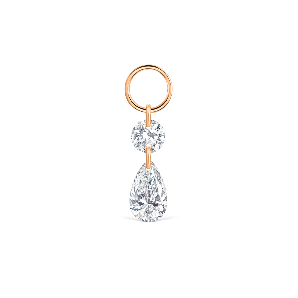 Floating Double Diamond Charm