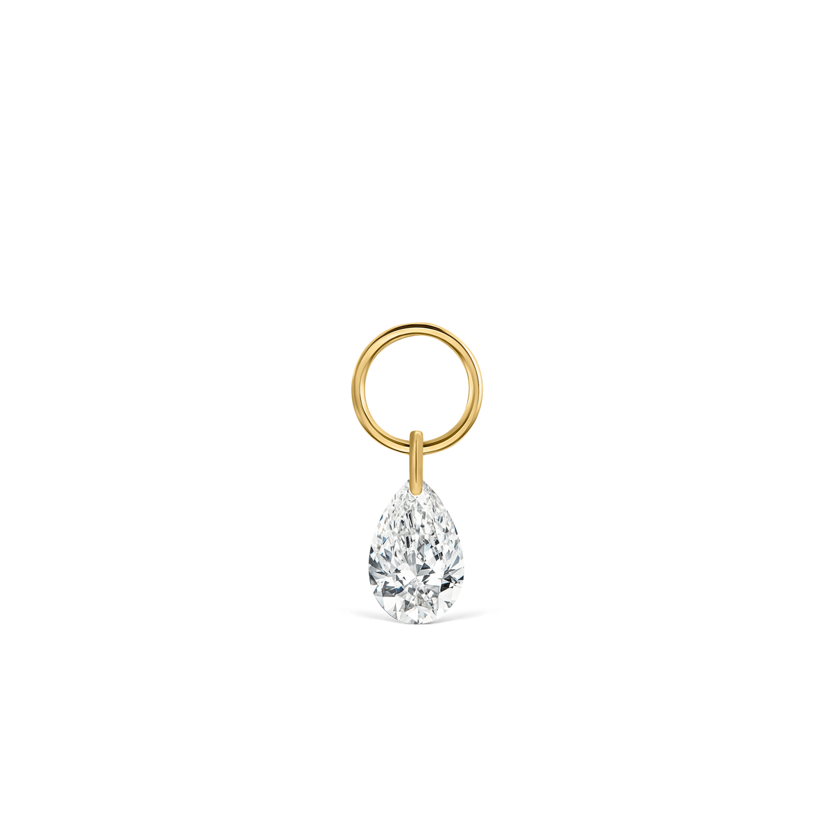 Pear Floating Diamond Charm