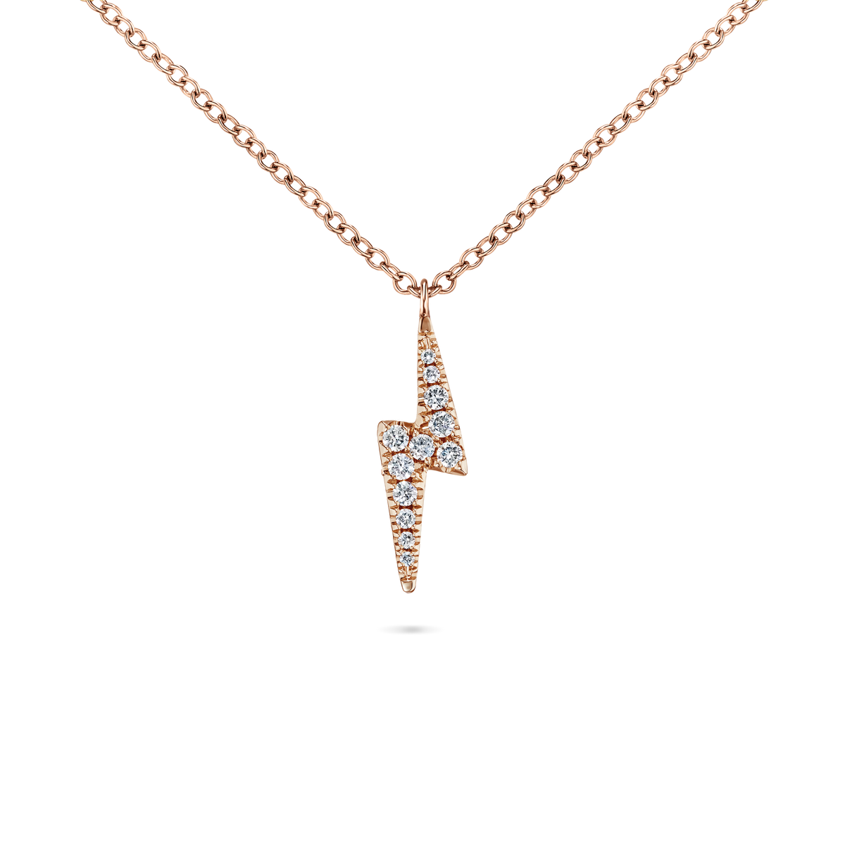 White and Black Diamond Lightning Bolt Necklace