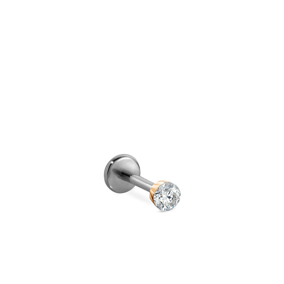 Invisible Set Diamond Threaded Stud Earring With Titanium Backing
