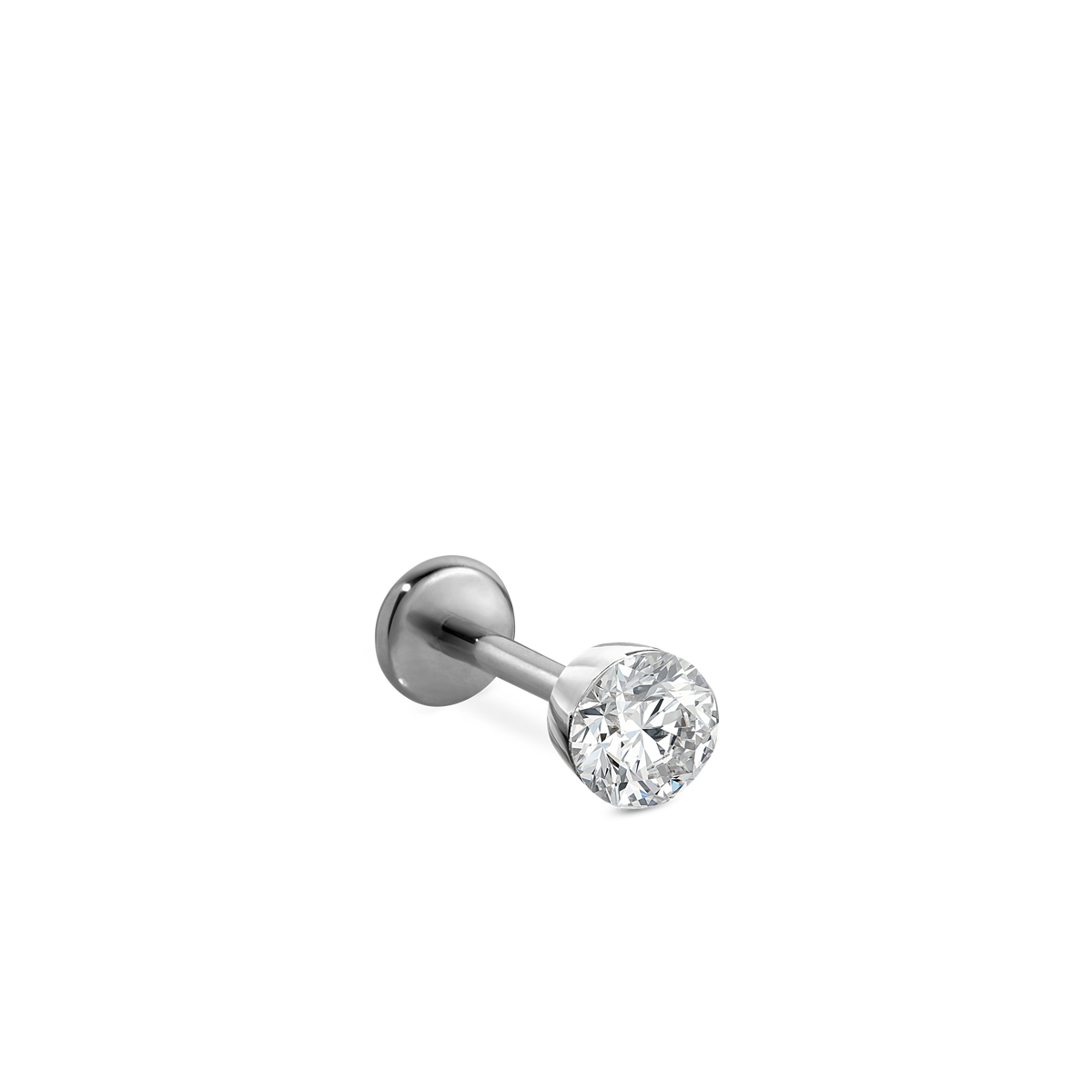 Invisible Set Diamond Threaded Stud Earring With Titanium Backing