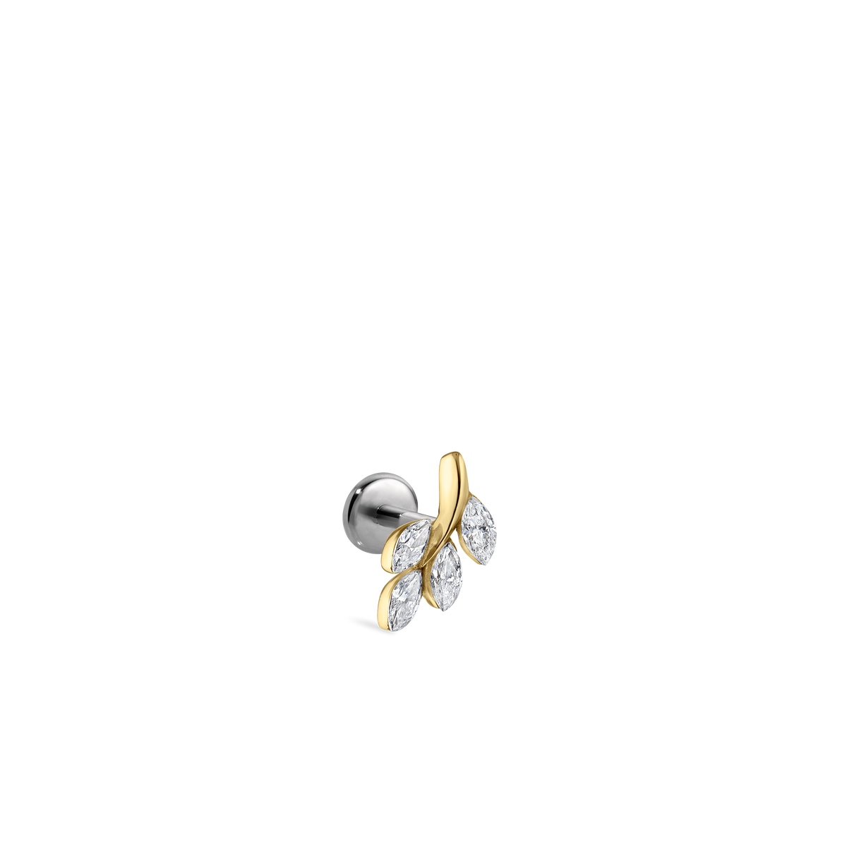 Diamond Vine Threaded Stud Earring