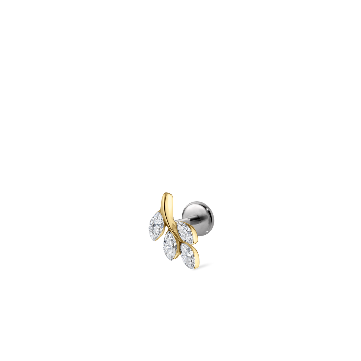 Diamond Vine Threaded Stud Earring