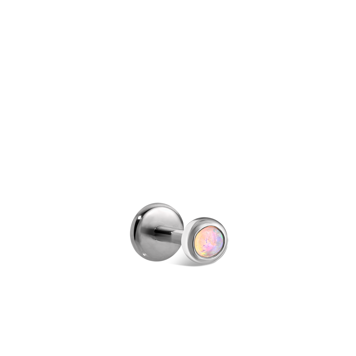 Opal Threaded Stud Earring With Titanium Backing
