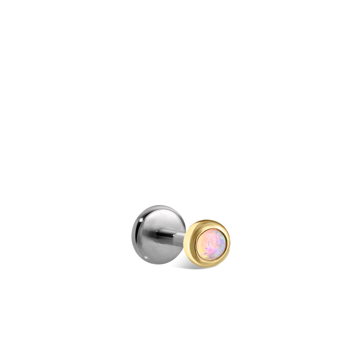 Opal Threaded Stud Earring With Titanium Backing