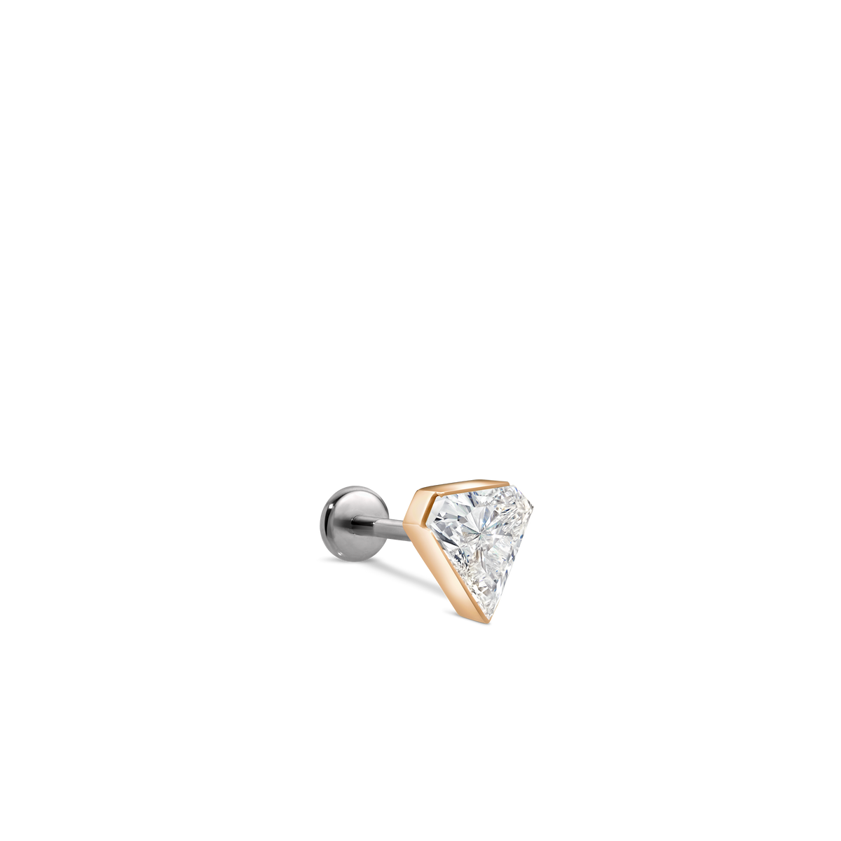 Invisible Set Silhouette Diamond Threaded Stud Earring With Titanium Backing