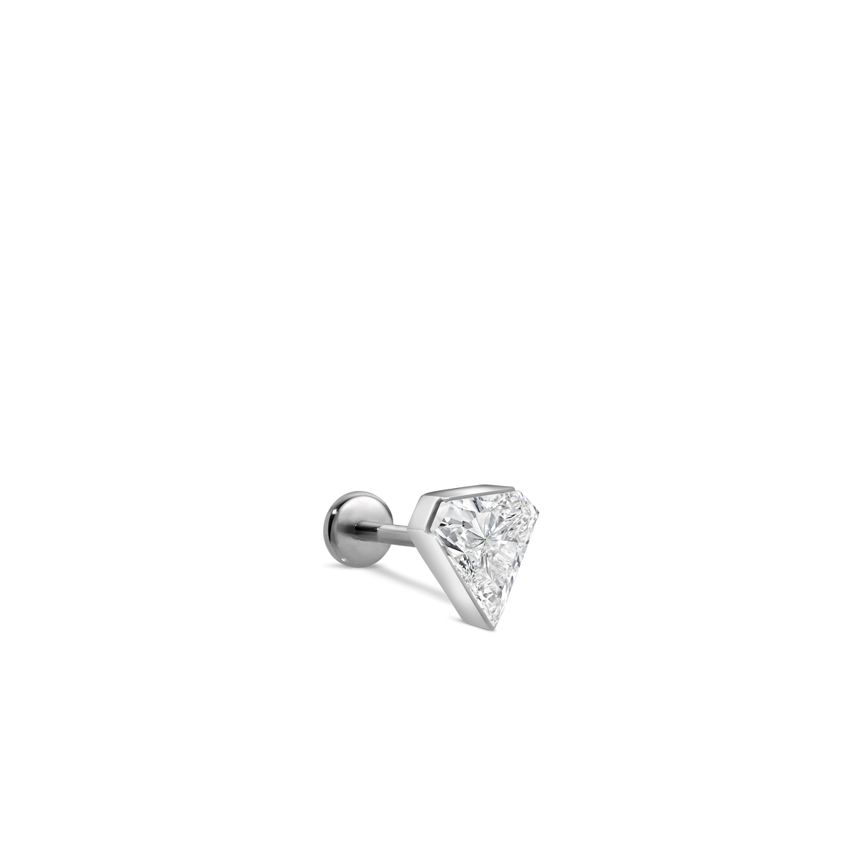 Invisible Set Silhouette Diamond Threaded Stud Earring With Titanium Backing