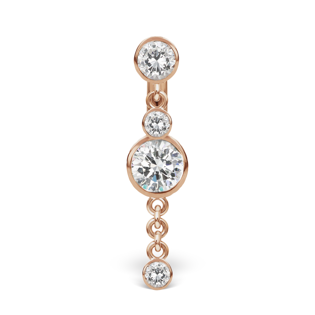 3-4 Cubic Zirconia with Double Dangle Barbell