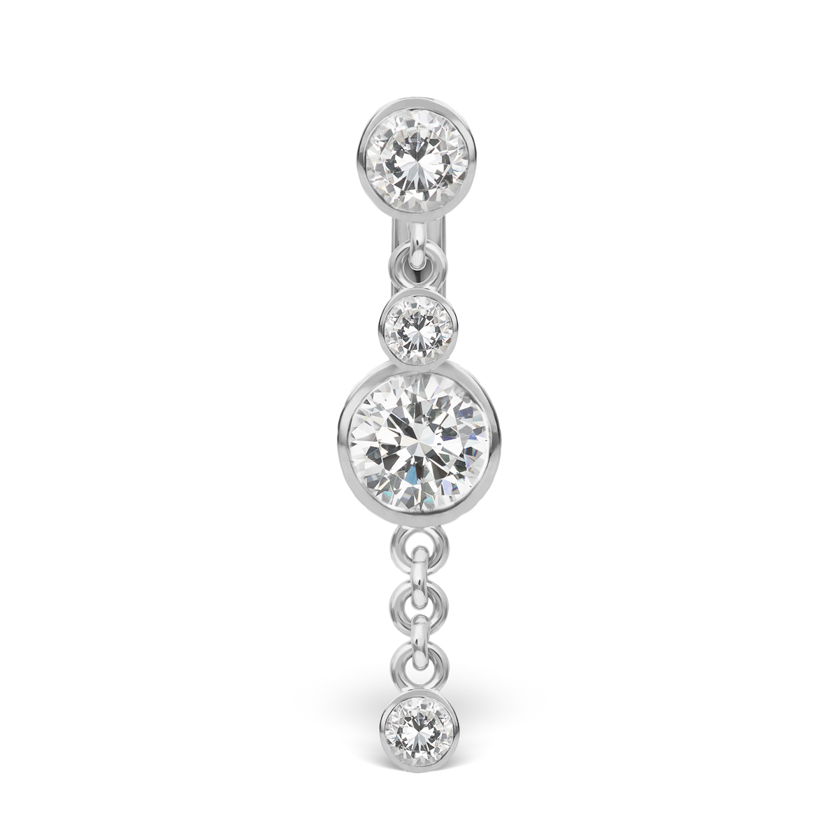 3-4 Cubic Zirconia with Double Dangle Barbell