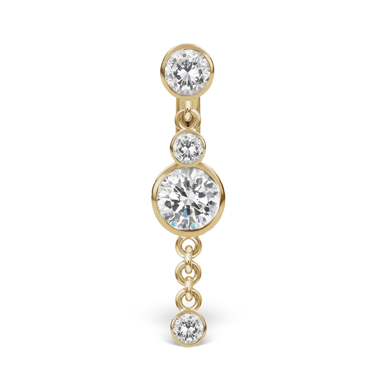 3-4 Cubic Zirconia with Double Dangle Barbell