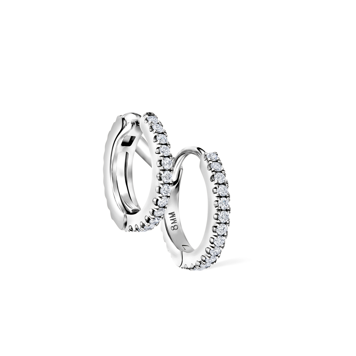 Diamond Double Linked Eternity Hoop Earring and Cuff