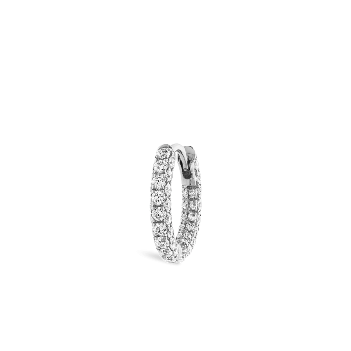 Diamond Five Row Pavé Hoop Earring (Bottom Hinge)