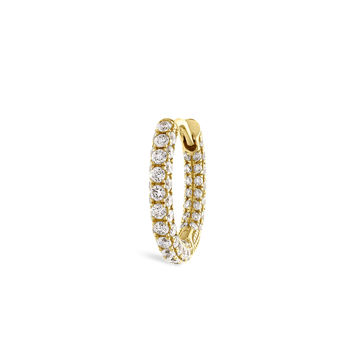 Diamond Five Row Pavé Hoop Earring (Bottom Hinge)