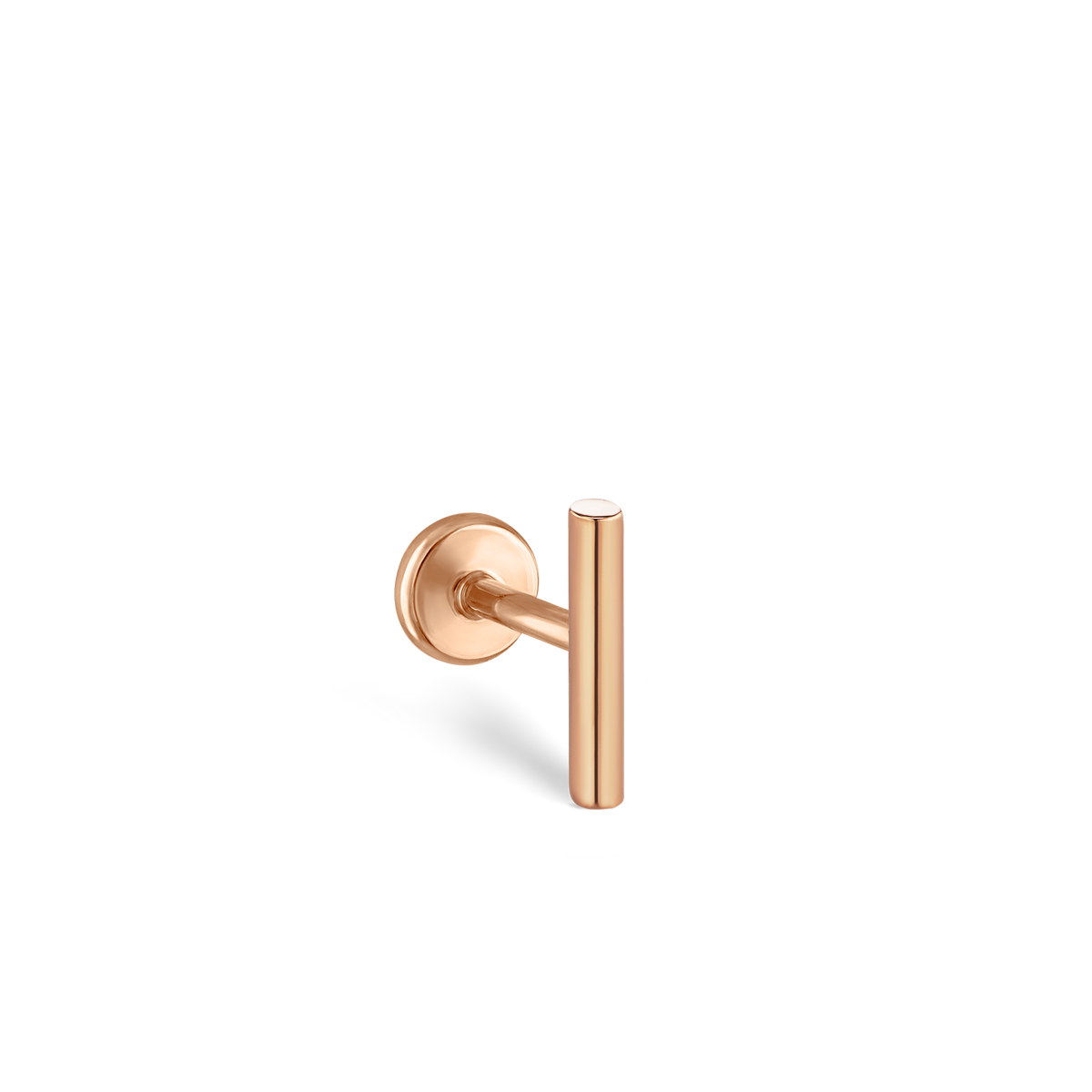 Polished Round Bar Threaded Stud Earring