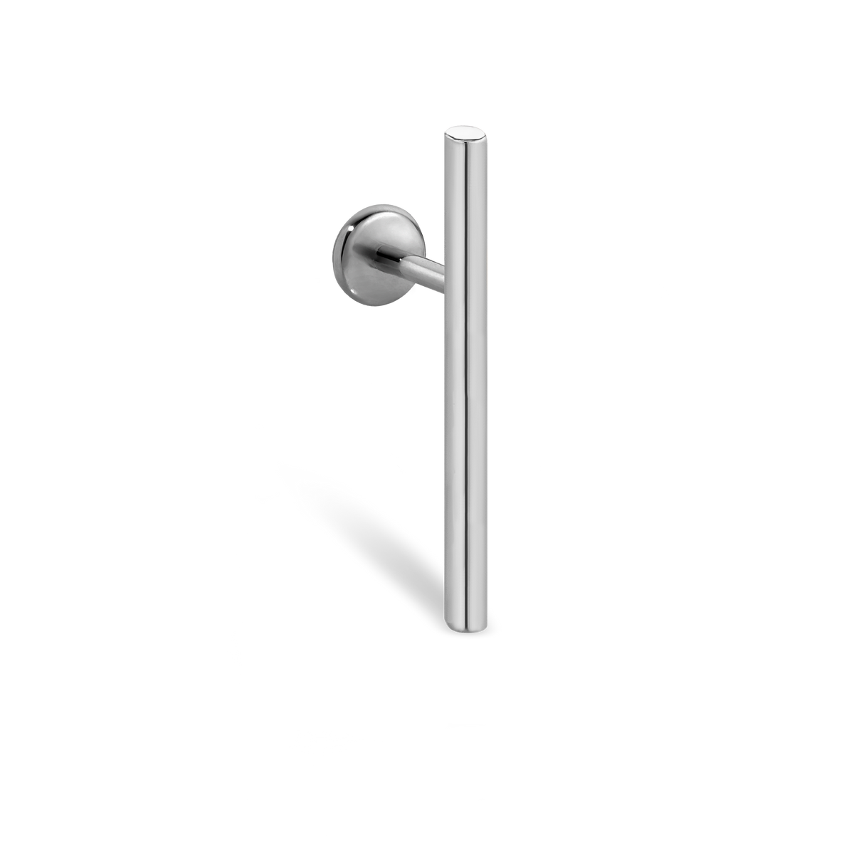 Polished Round Bar Threaded Stud Earring With Titanium Backing