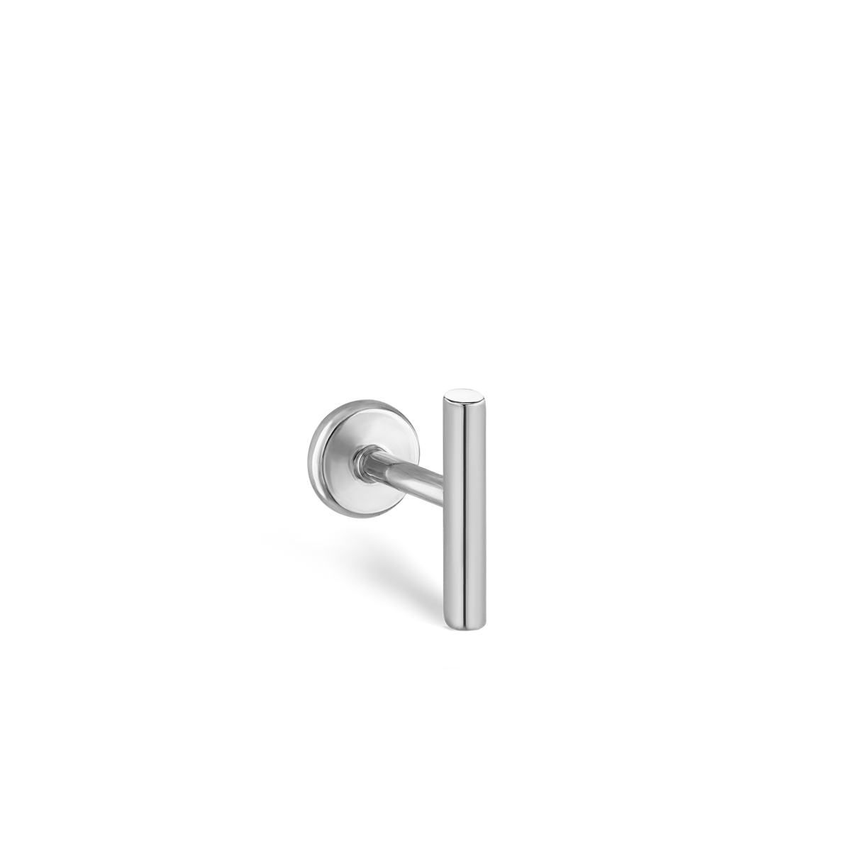 Polished Round Bar Threaded Stud Earring