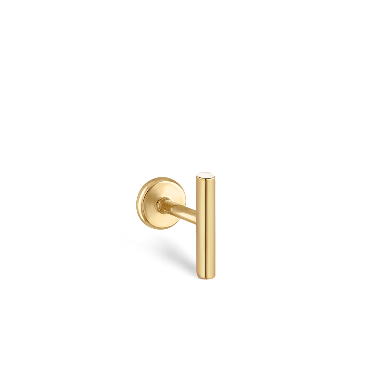 Polished Round Bar Threaded Stud Earring