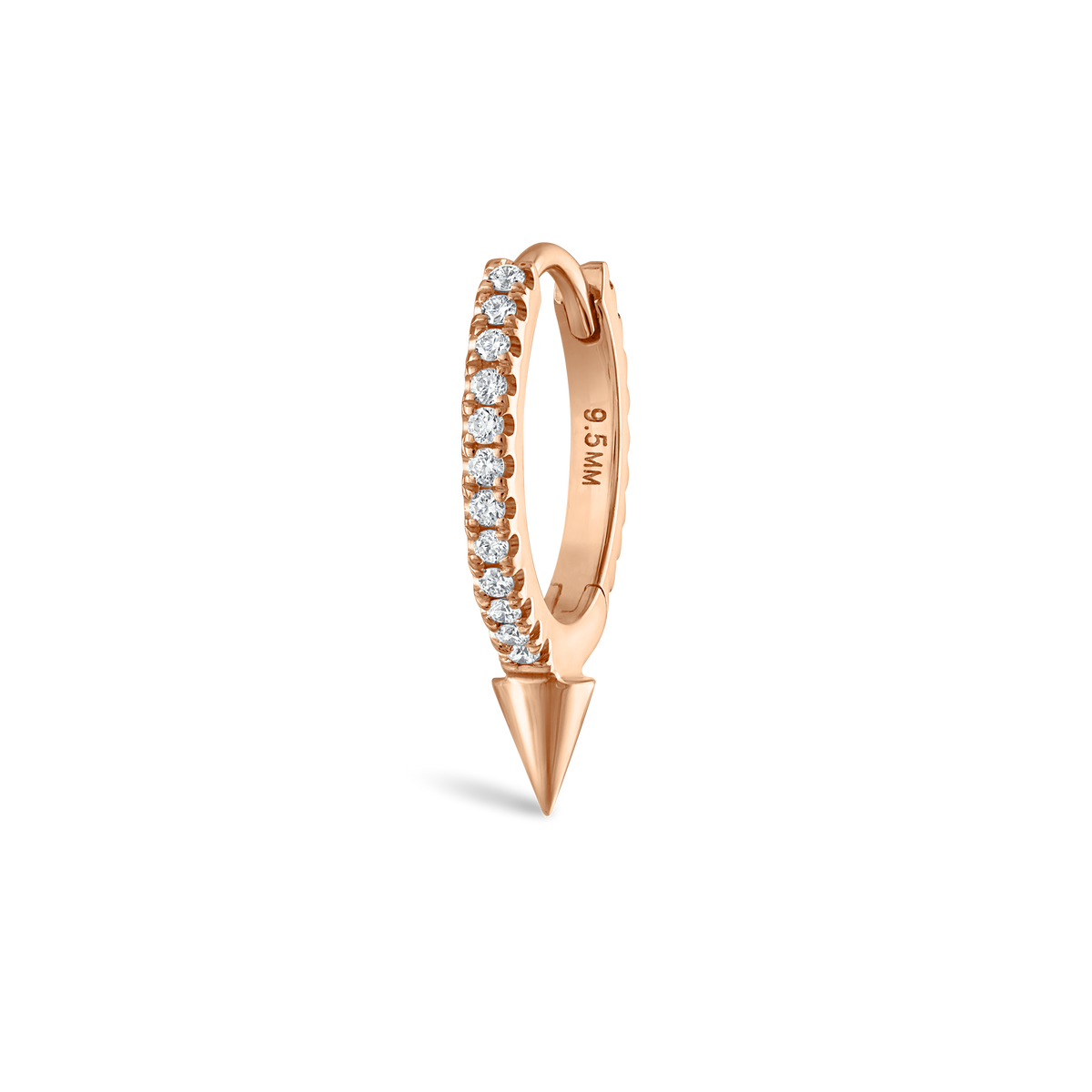 Single Short Spike Diamond Eternity Hoop Earring