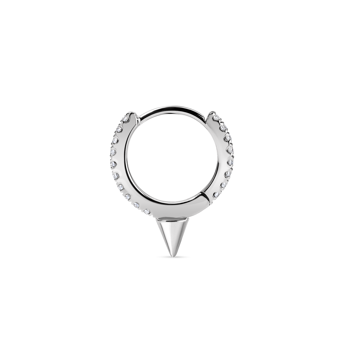 Single Short Spike Diamond Eternity Hoop Earring