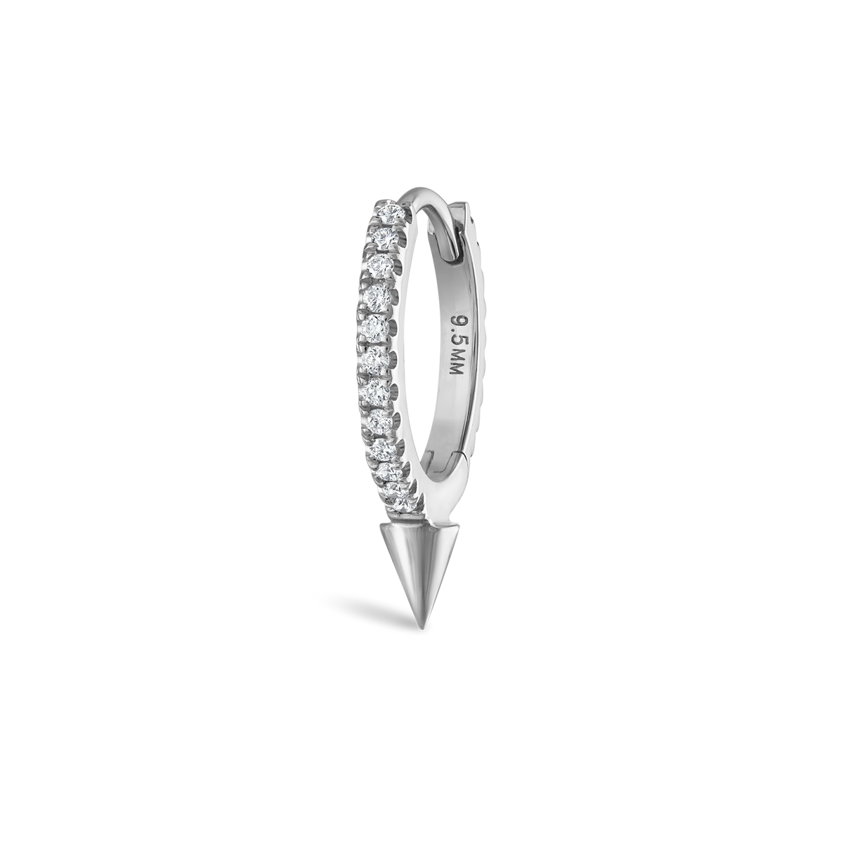 Single Short Spike Diamond Eternity Hoop Earring