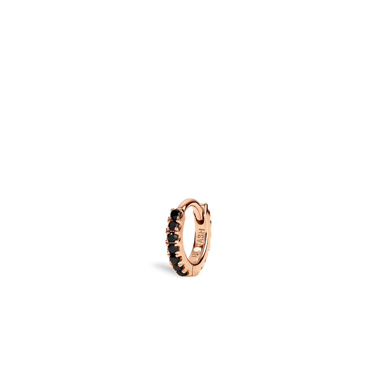 Black Diamond Eternity Hoop Earring