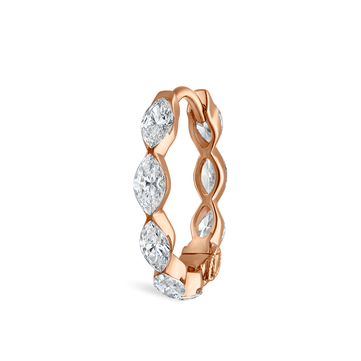 Invisible Set Diamond Marquise Eternity Hoop Earring