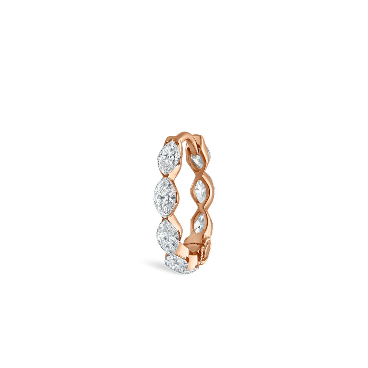 Invisible Set Diamond Marquise Eternity Hoop Earring