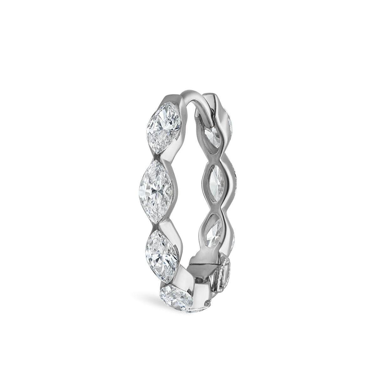 Invisible Set Diamond Marquise Eternity Hoop Earring