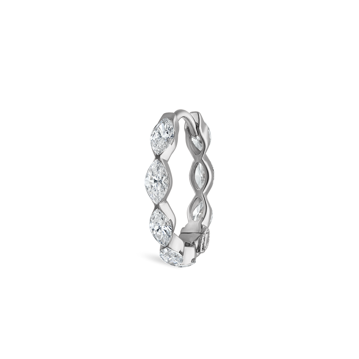 Invisible Set Diamond Marquise Eternity Hoop Earring