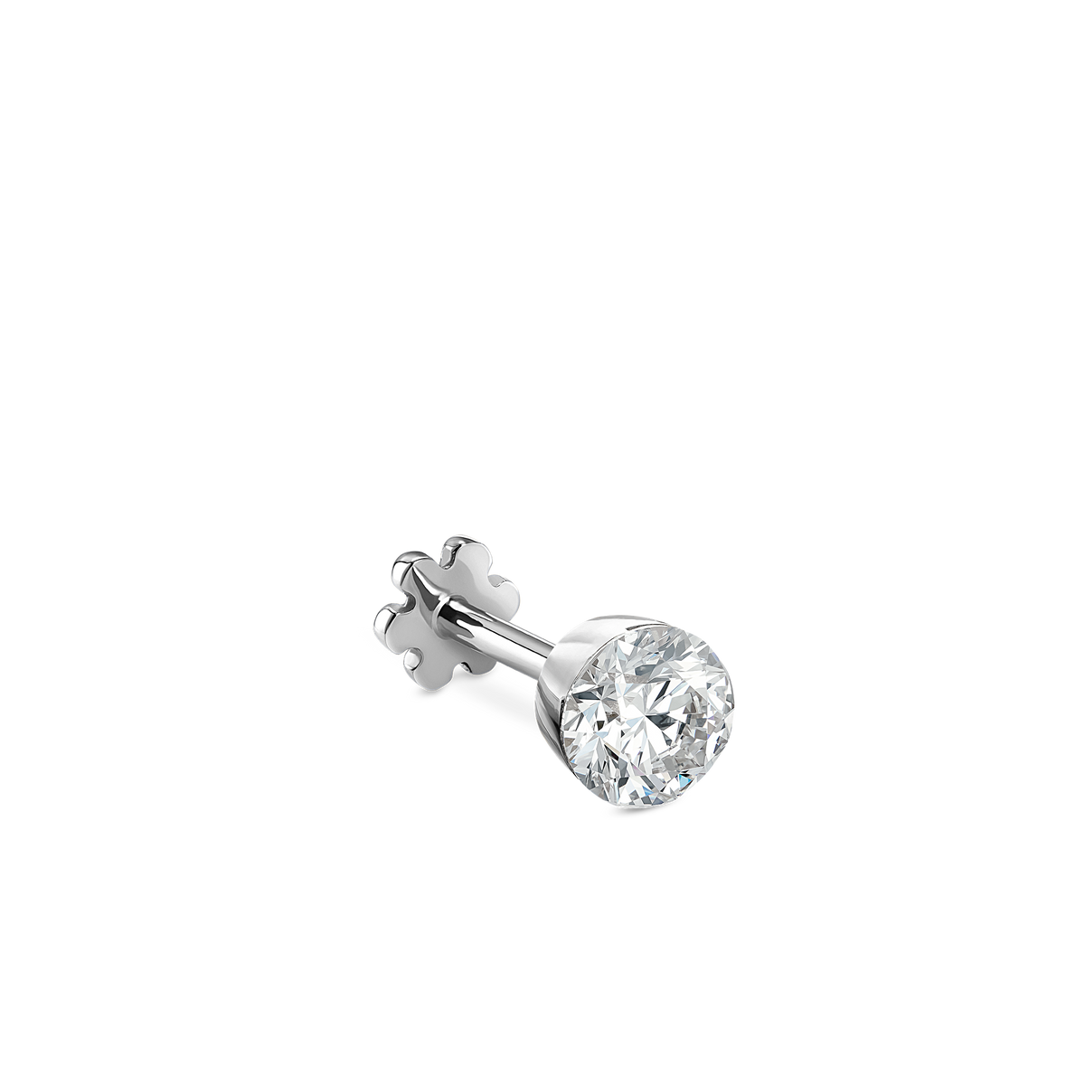 Invisible Set Diamond Threaded Stud Earring With Titanium Backing