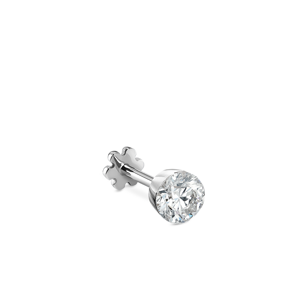 Invisible Set Diamond Threaded Stud Earring