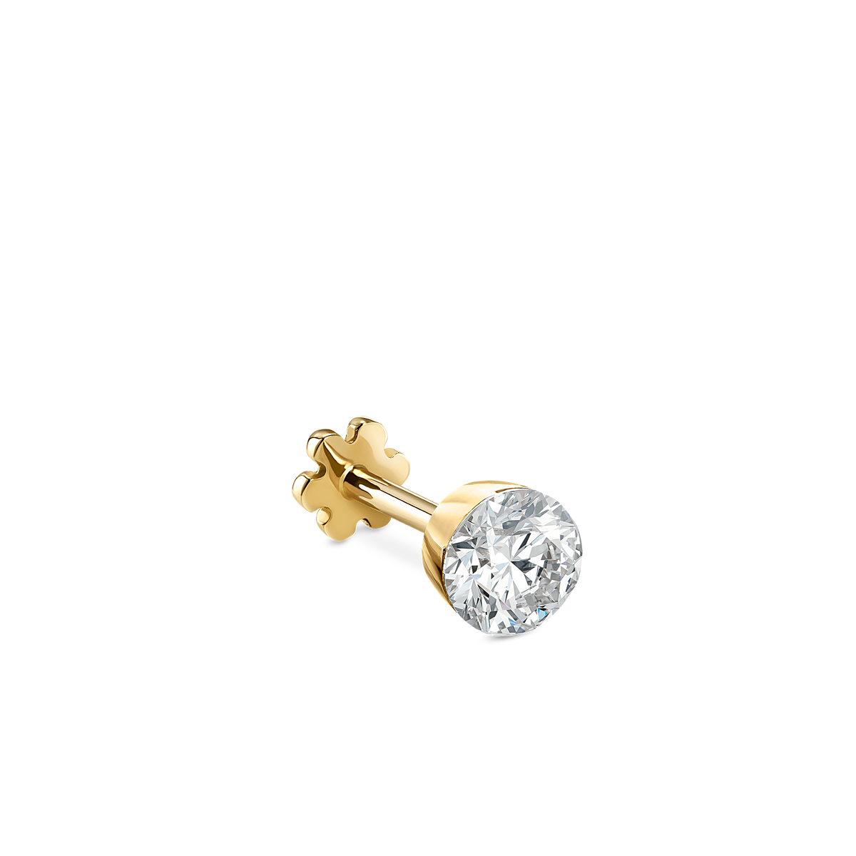Invisible Set Diamond Threaded Stud Earring