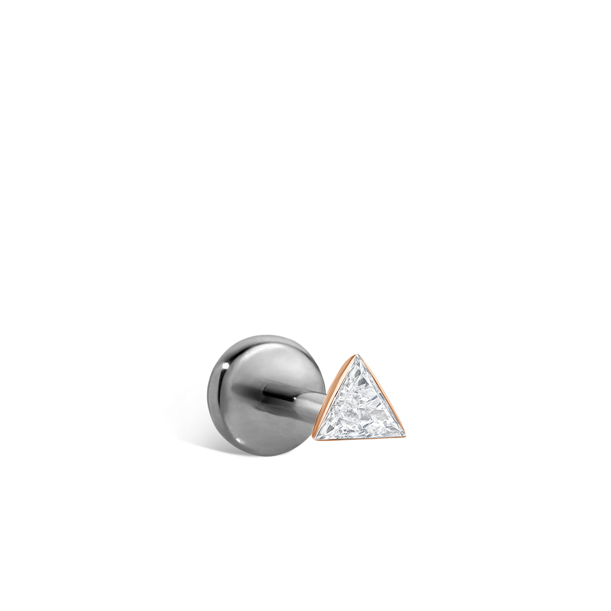 Invisible Set Triangle Diamond Threaded Stud Earring With Titanium Backing