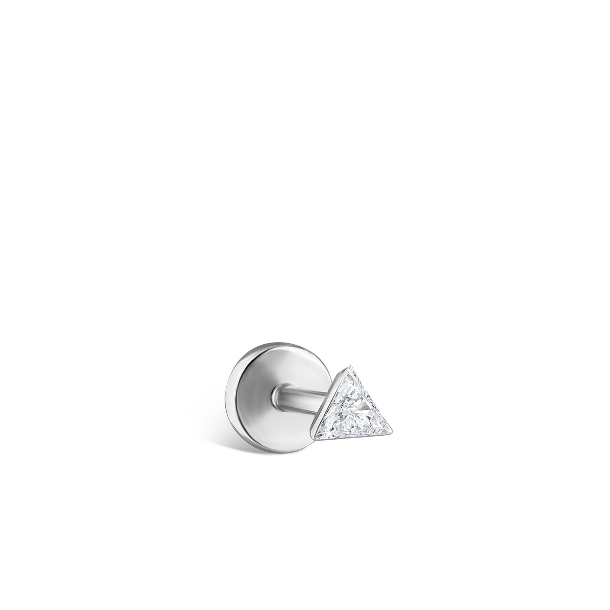 Invisible Set Triangle Diamond Threaded Stud Earring