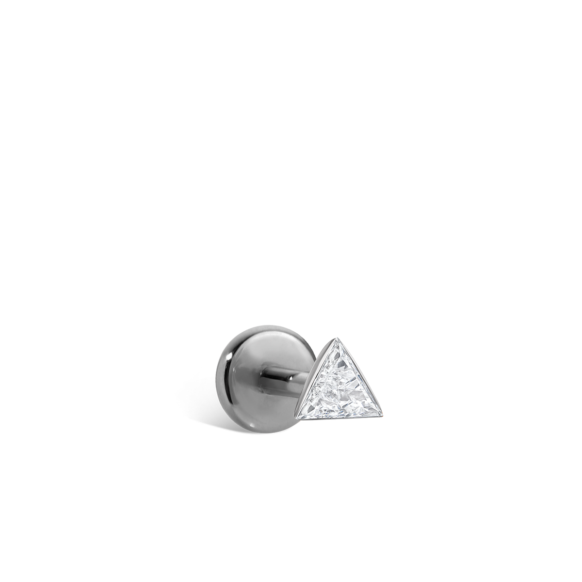 Invisible Set Triangle Diamond Threaded Stud Earring With Titanium Backing