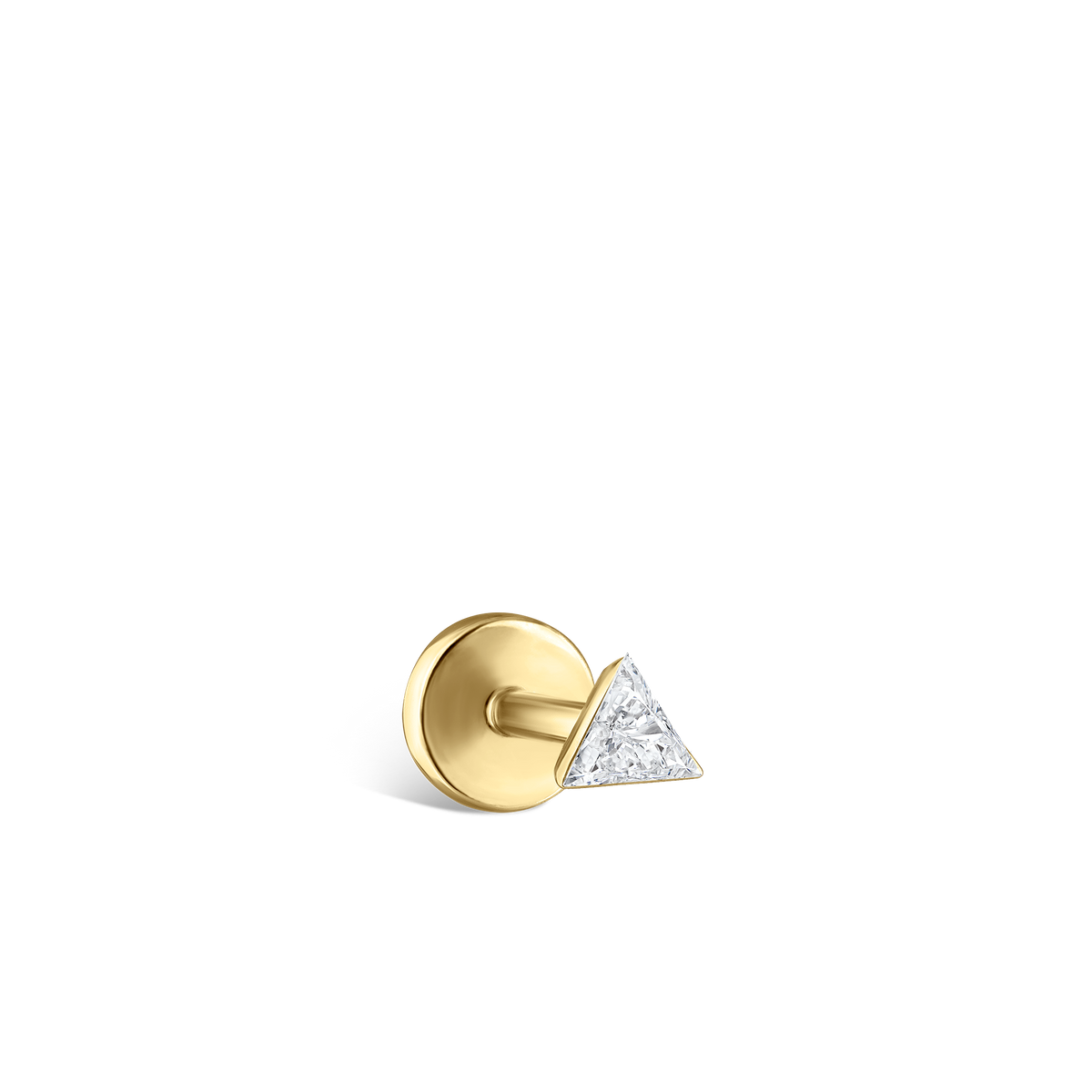 Invisible Set Triangle Diamond Threaded Stud Earring