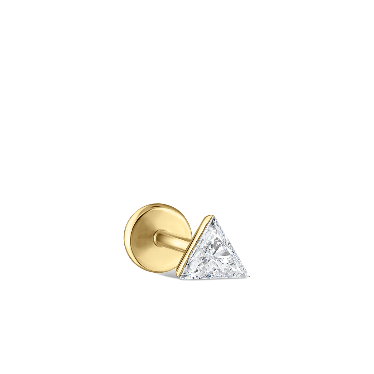 Invisible Set Triangle Diamond Threaded Stud Earring