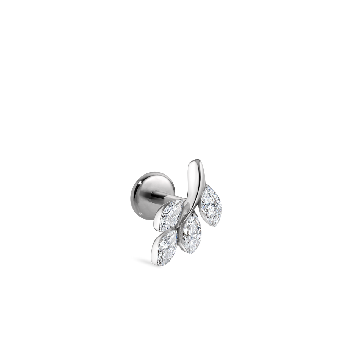 Diamond Vine Threaded Stud Earring