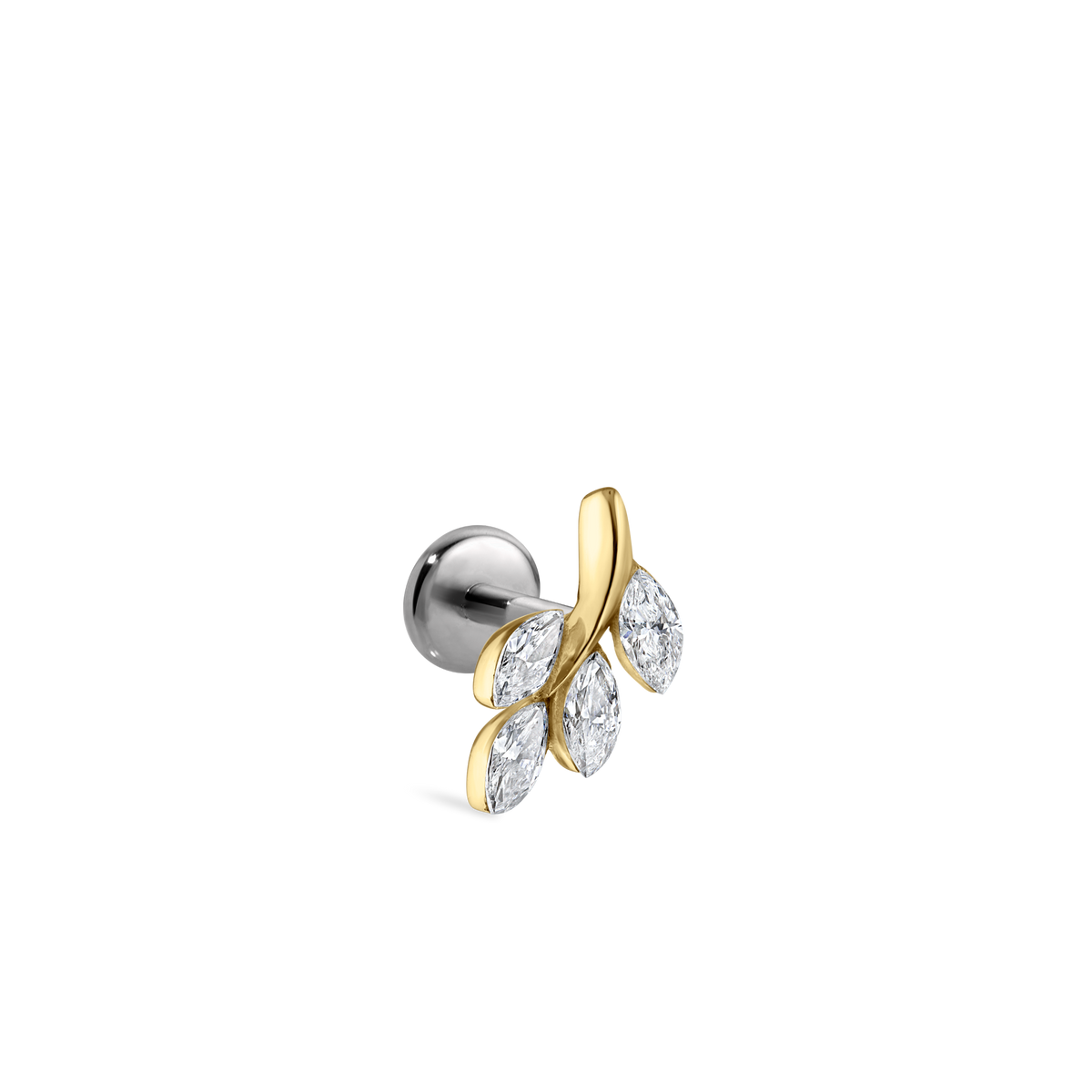 Diamond Vine Threaded Stud Earring