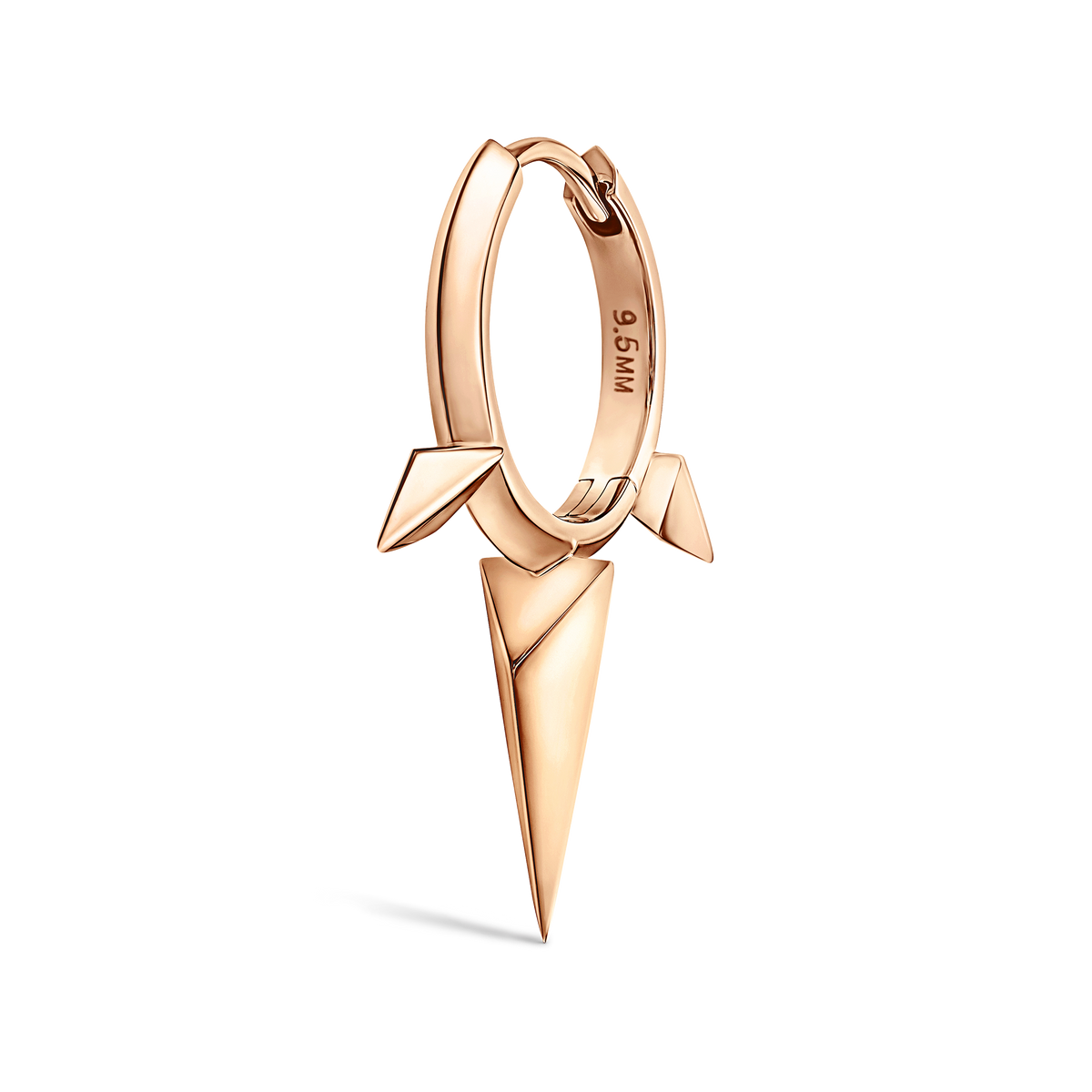 Faceted Triple Long Spike Hoop Earring