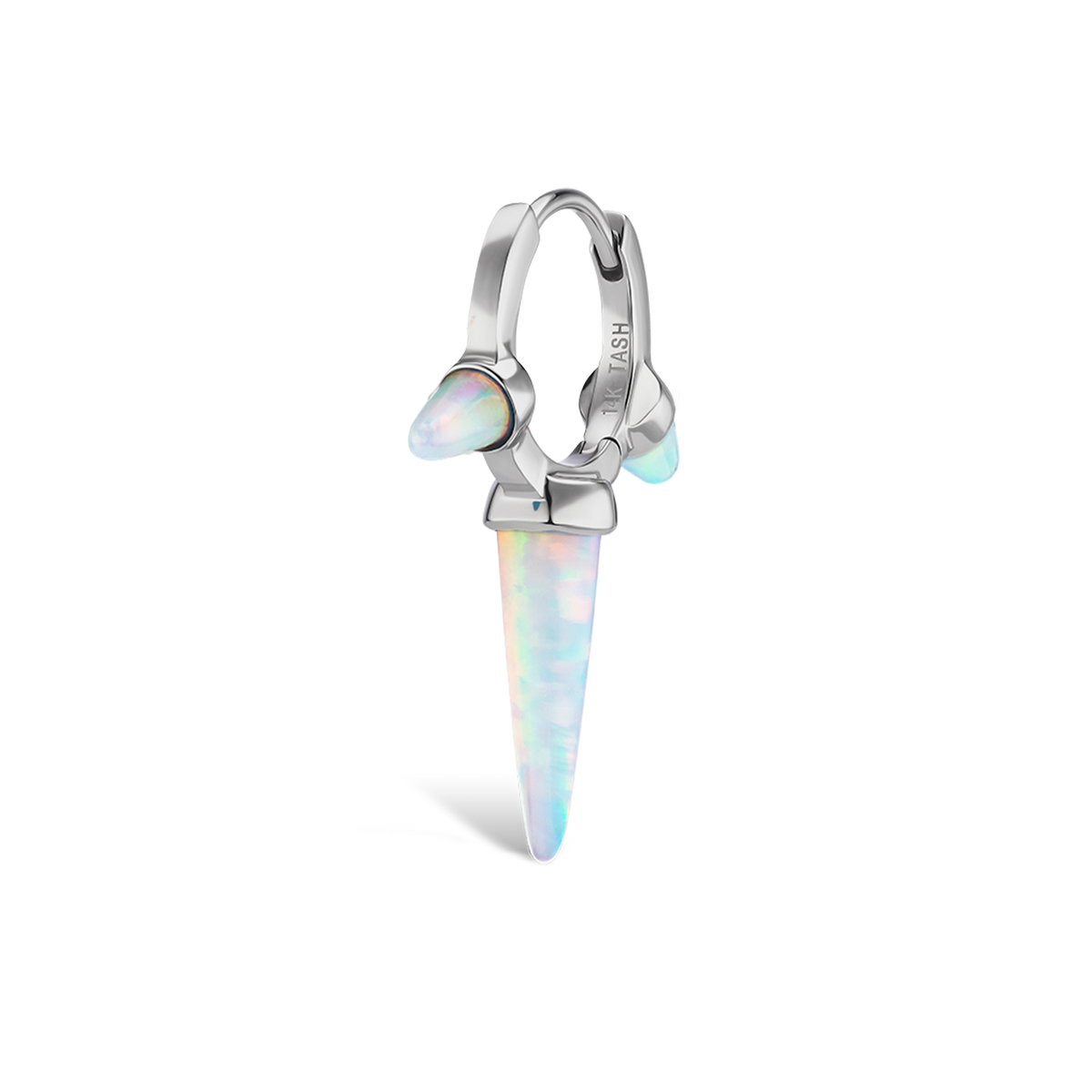 Triple Long Opal Spike Hoop Earring
