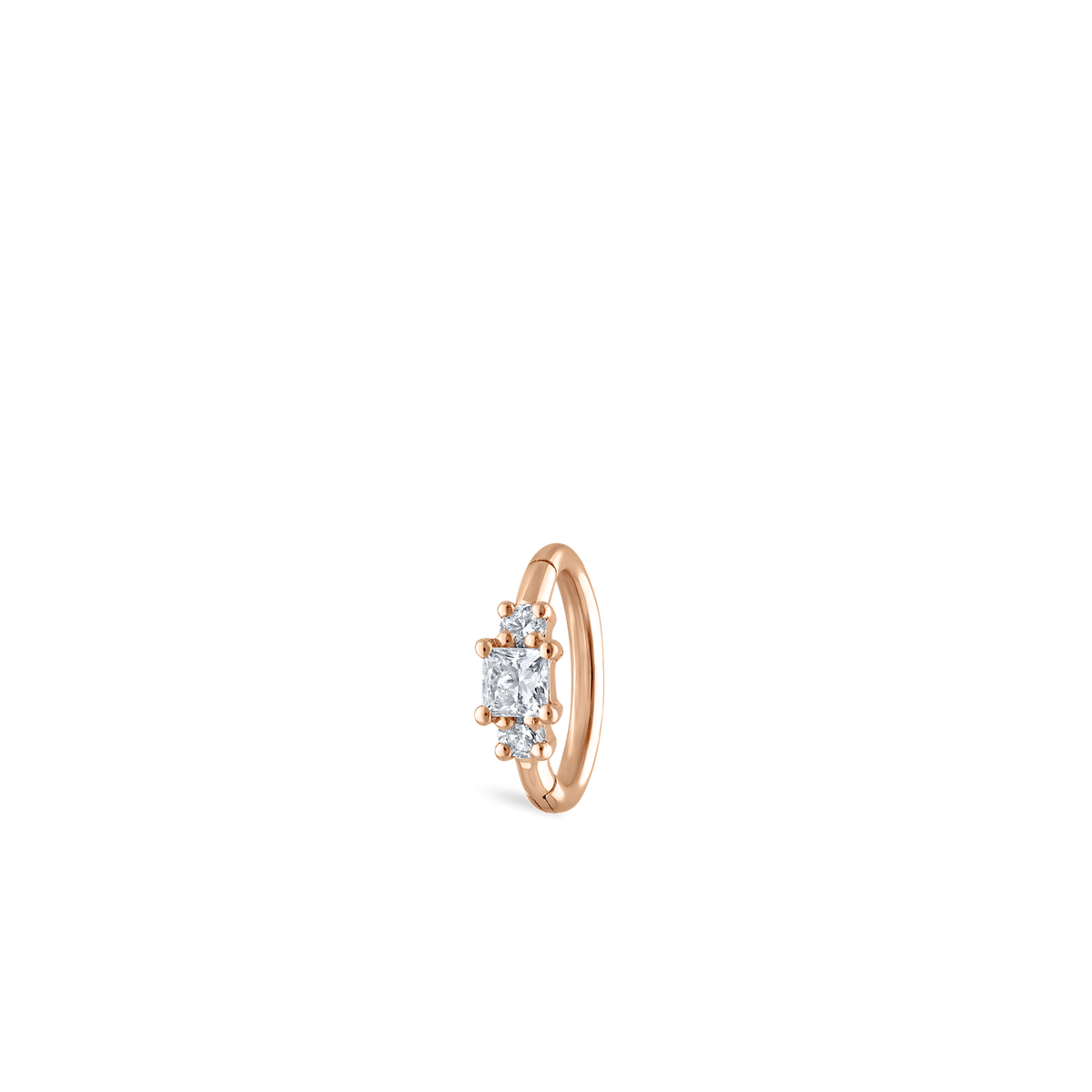 2mm Diamond Princess Hoop Earring
