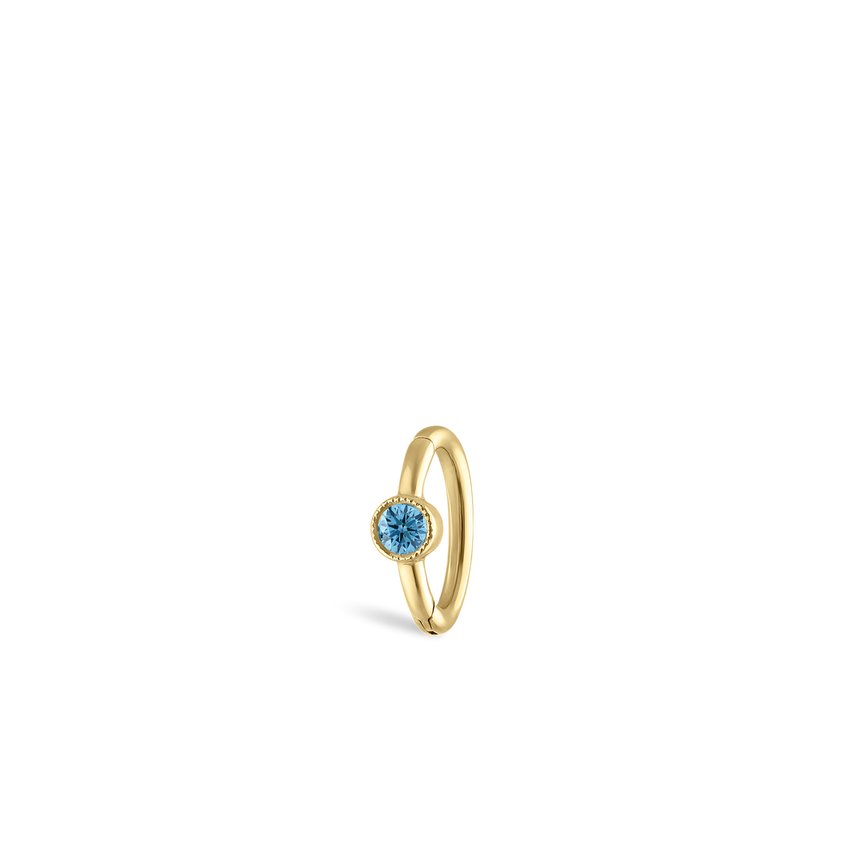Scallop Set Light Blue Diamond Hoop Earring