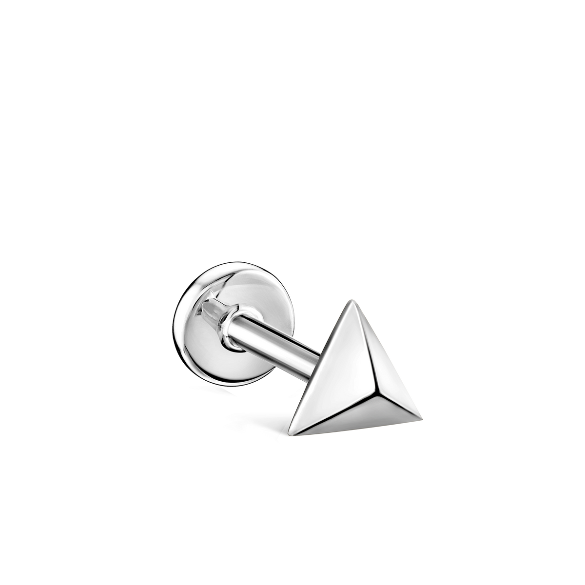Faceted Triangle Threaded Stud Earring